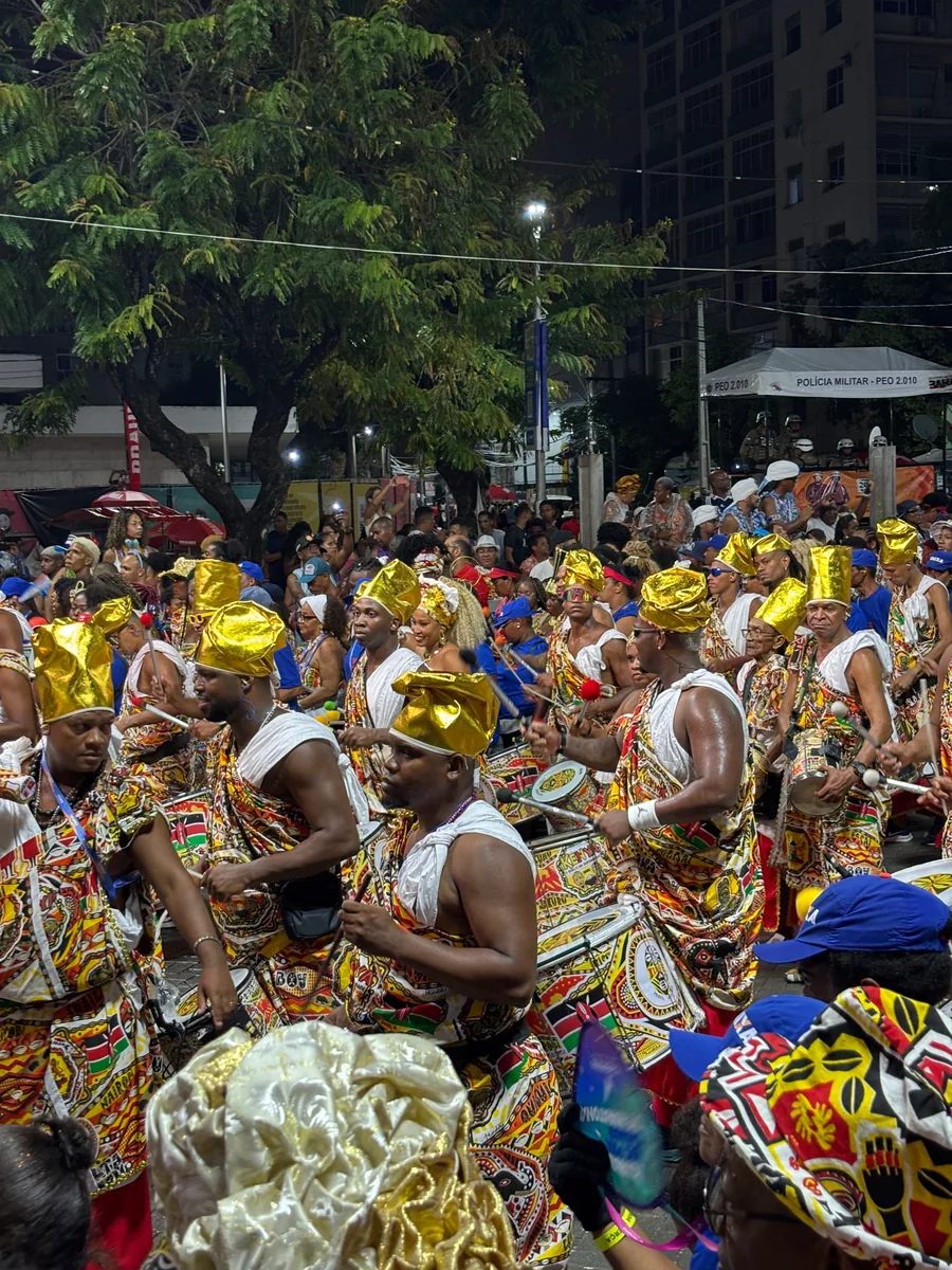 Bateria do bloco Ilê Aiyê no Carnaval de Salvador de 2025